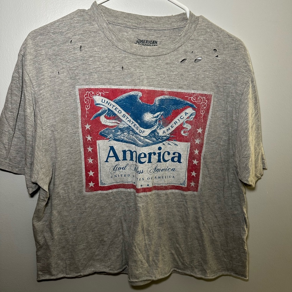 American Classics Distressed Gray T-Shirt